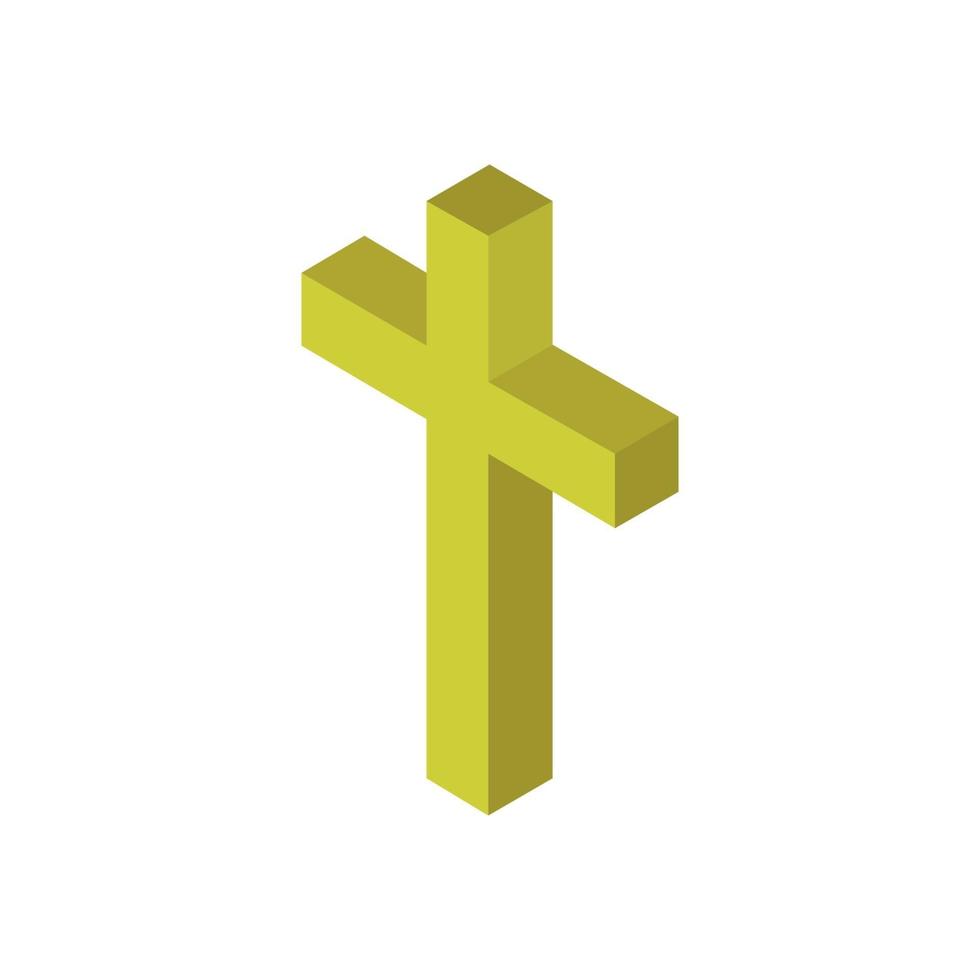 Isometric Religious Cross On Background vector