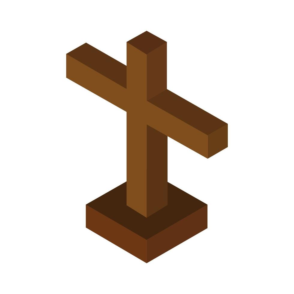 Isometric Religious Cross On Background vector