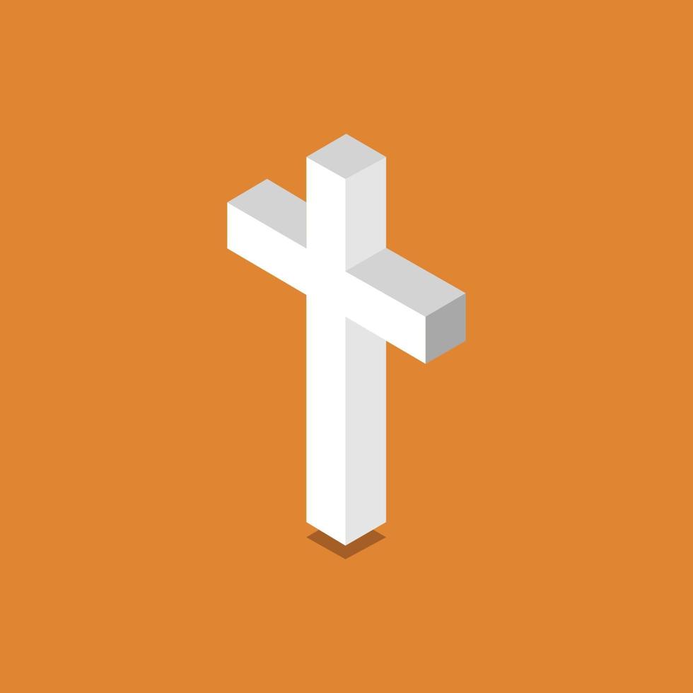 Isometric Religious Cross On Background vector