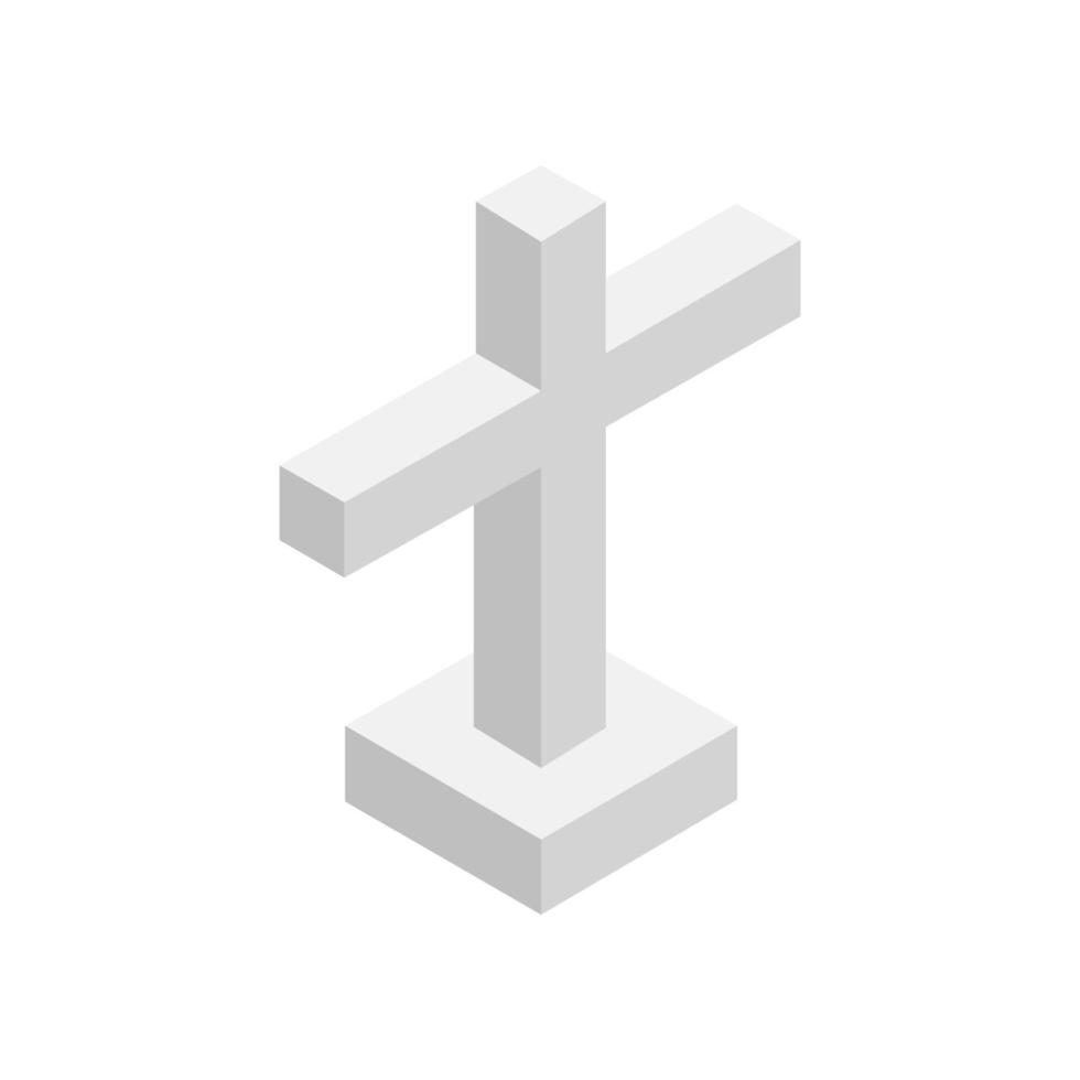 Isometric Religious Cross On Background vector