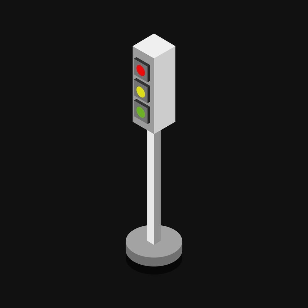 Isometric Traffic Light On Background vector