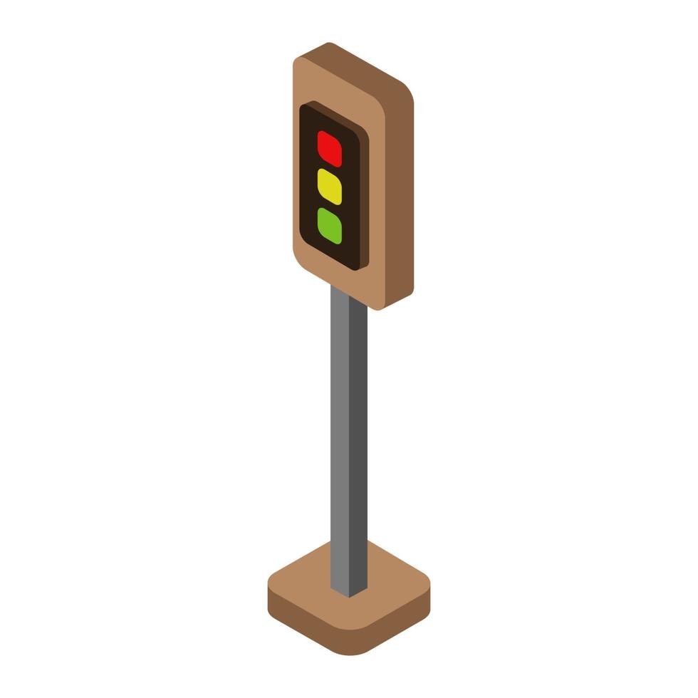 Isometric Traffic Light On Background vector