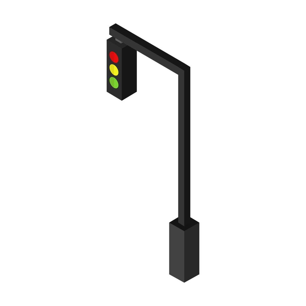 Isometric Traffic Light On Background vector