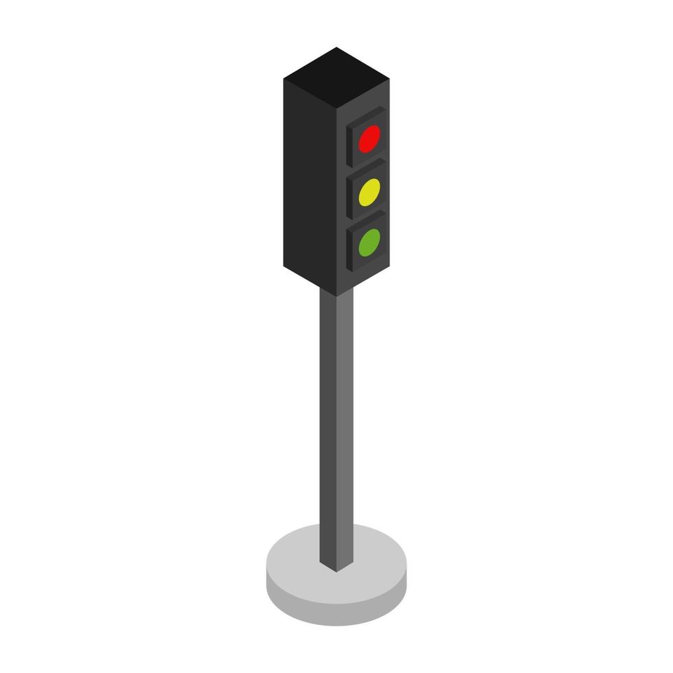 Isometric Traffic Light On Background vector