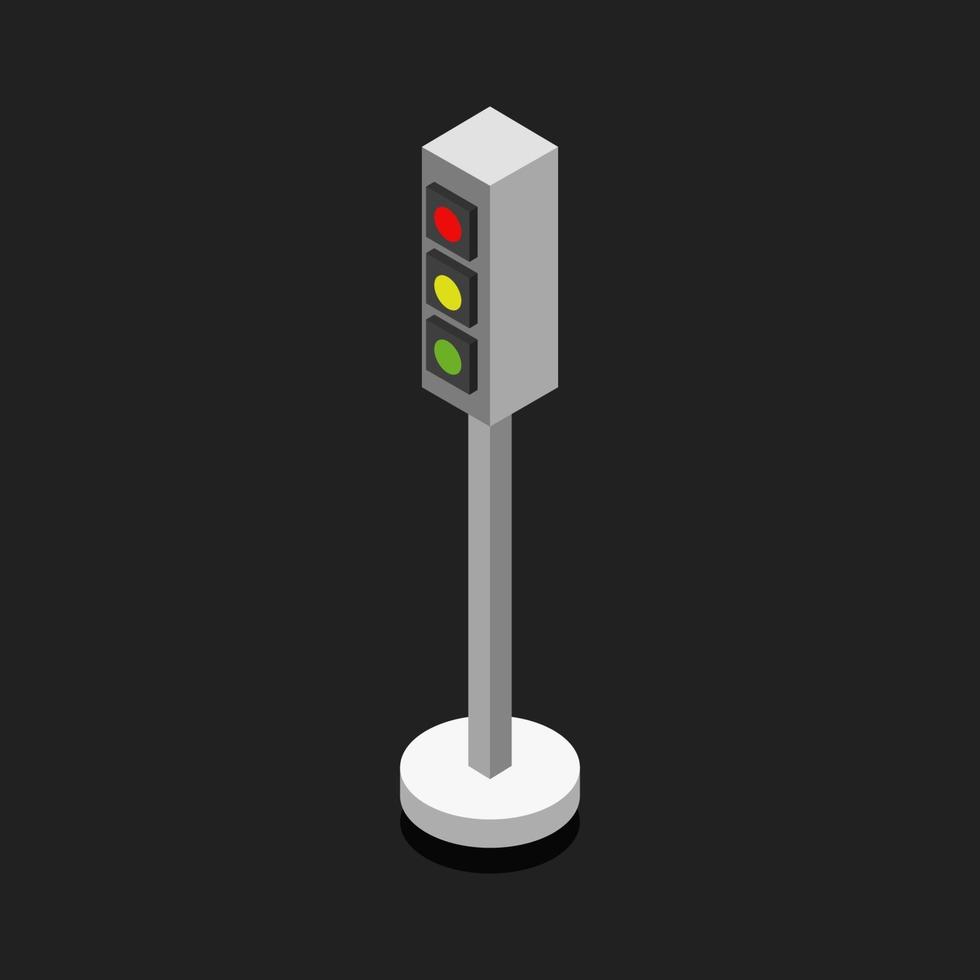 Isometric Traffic Light On Background vector