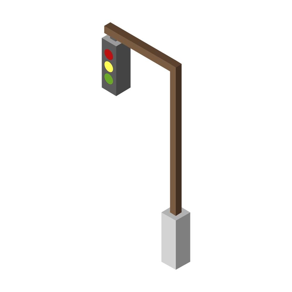 Isometric Traffic Light On Background vector