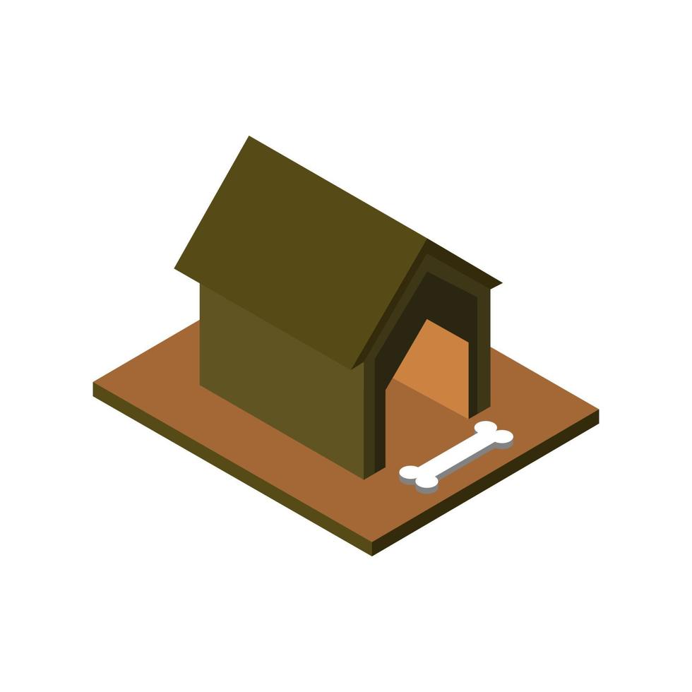 Isometric Dog Kennel On Background vector