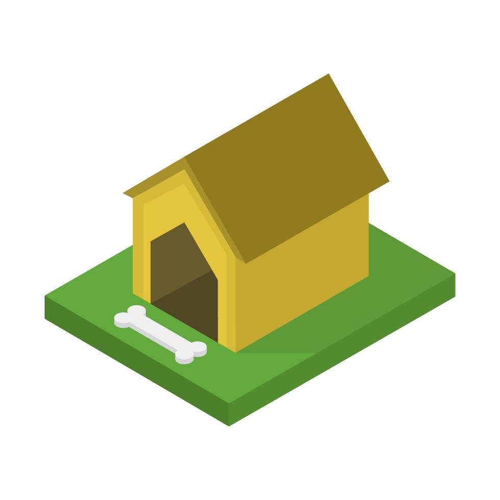 Isometric Dog Kennel On Background vector