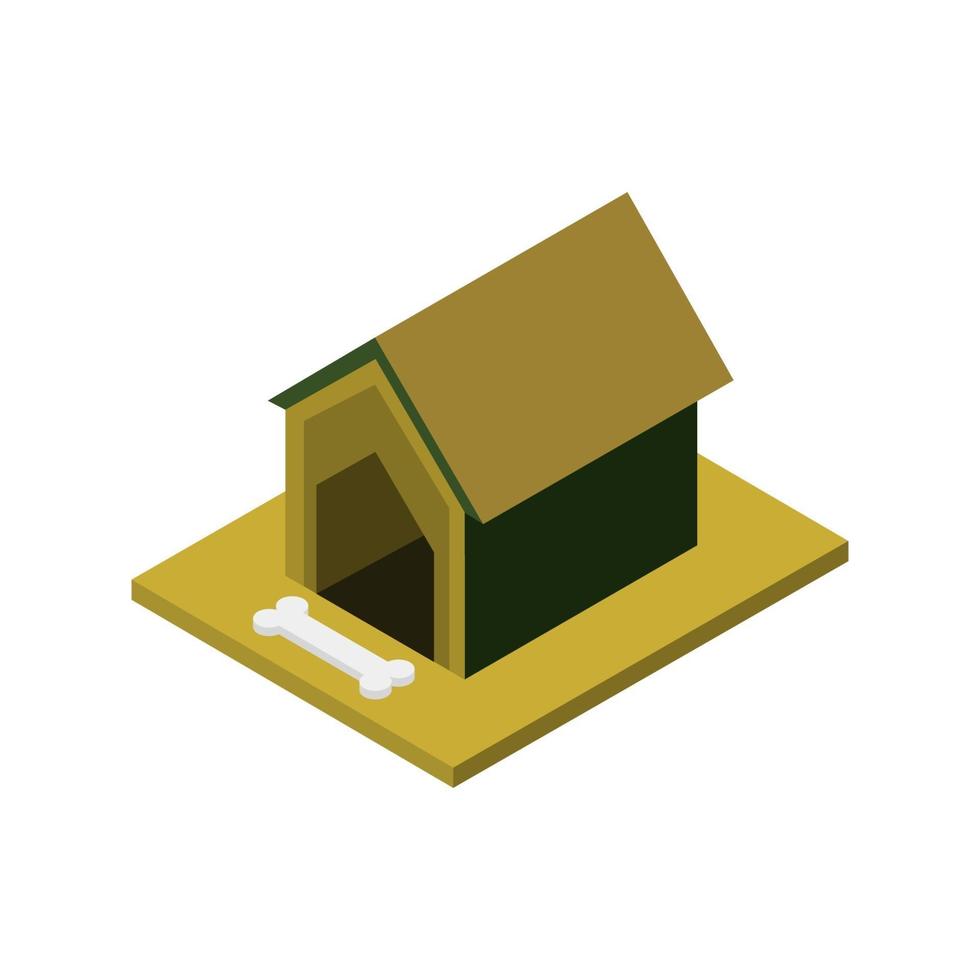 Isometric Dog Kennel On Background vector