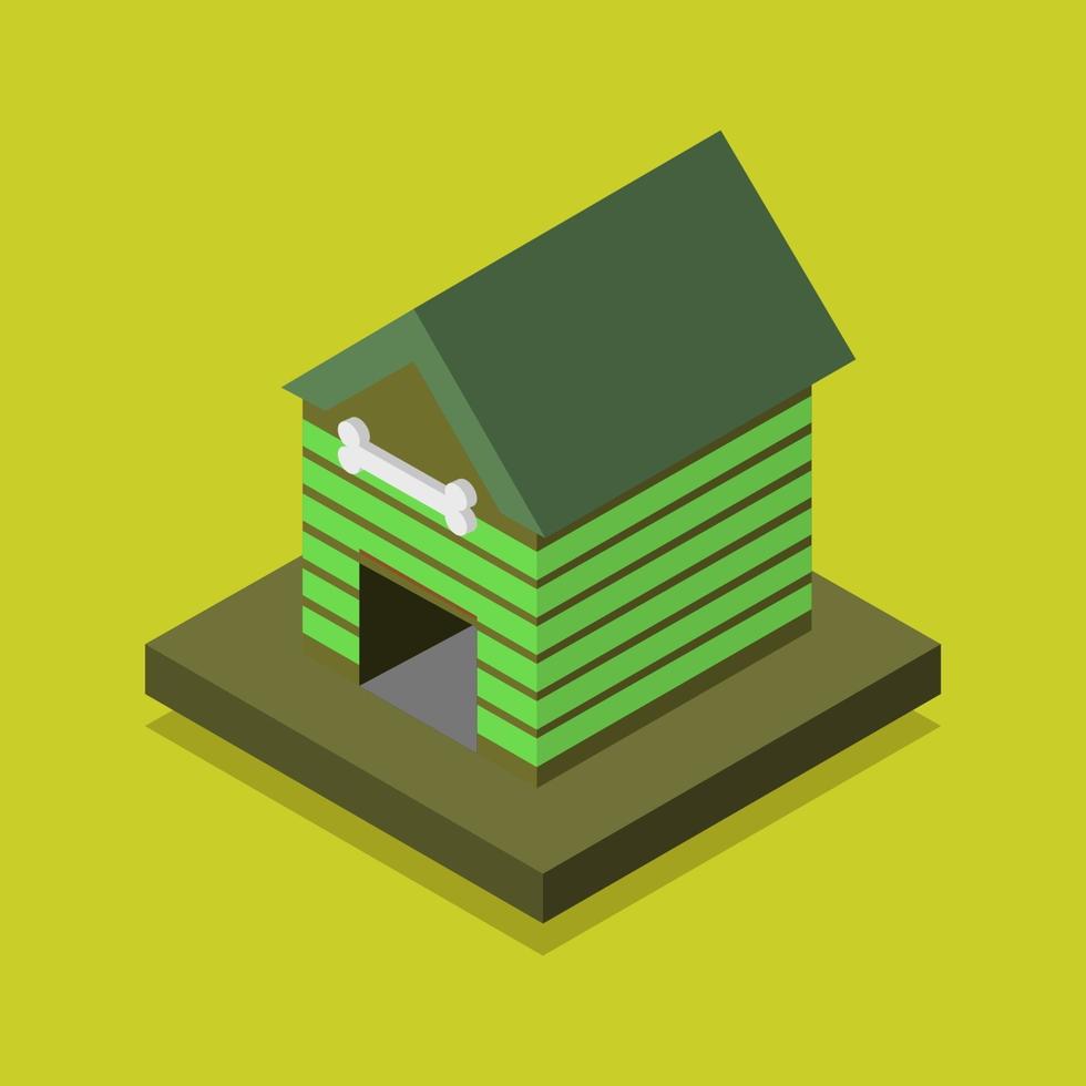 Isometric Dog Kennel On Background vector
