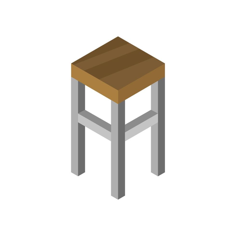 Isometric Stool On Background vector