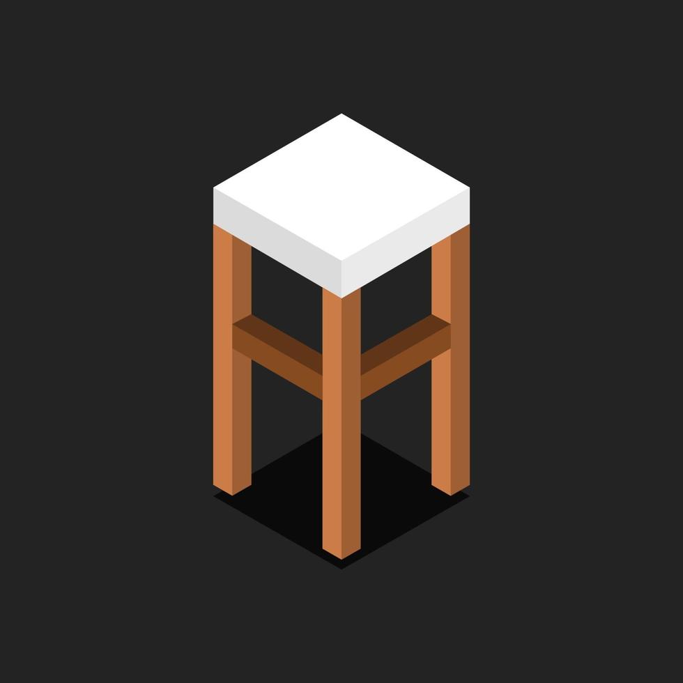 Isometric Stool On Background vector