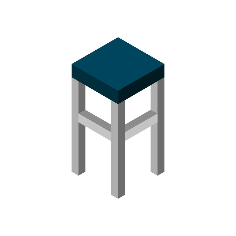 Isometric Stool On Background vector