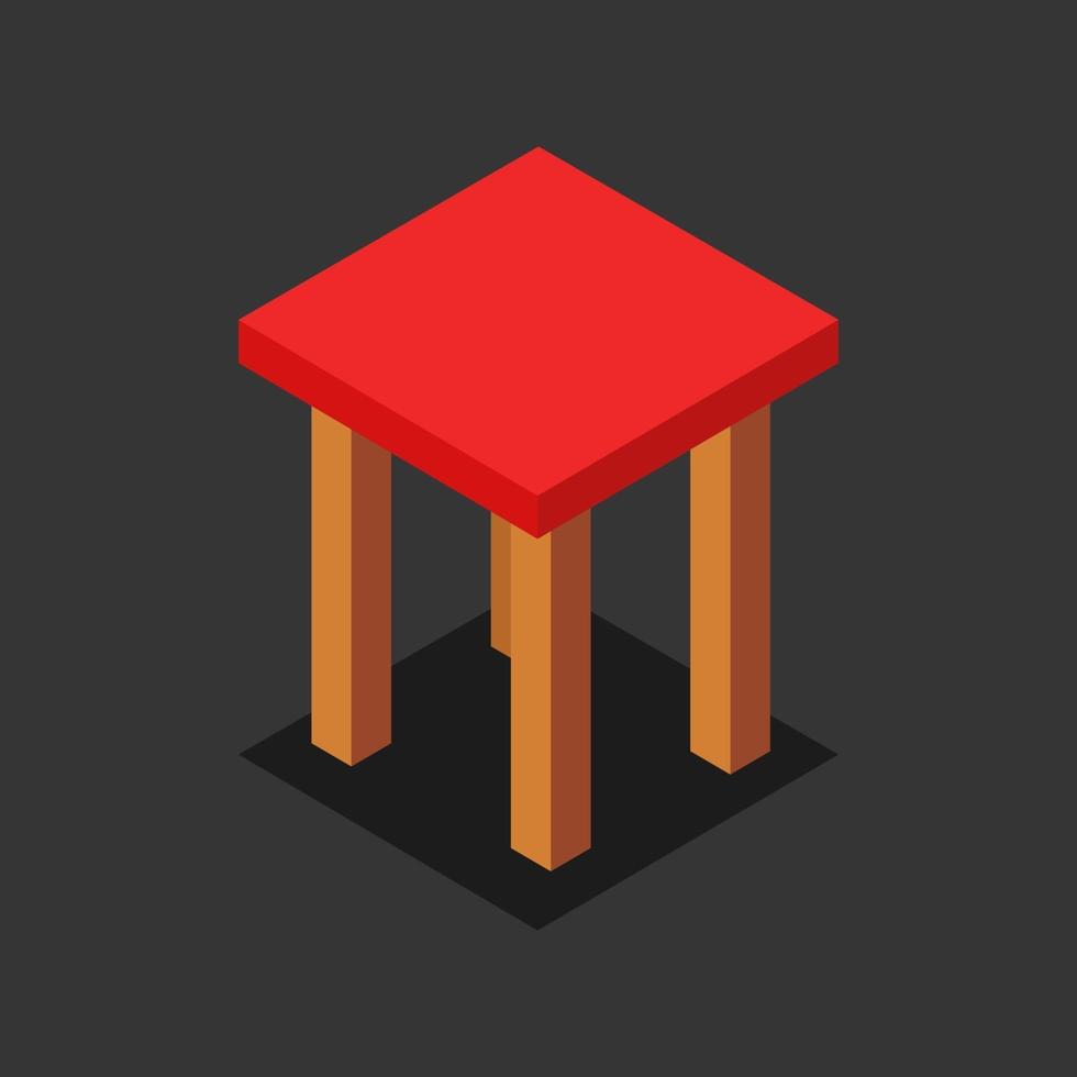 Isometric Stool On Background vector