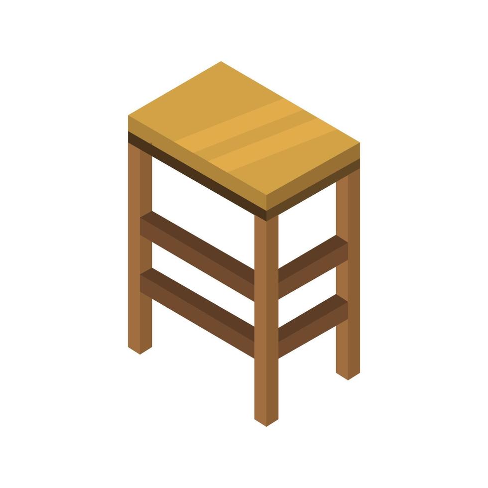 Isometric Stool On Background vector