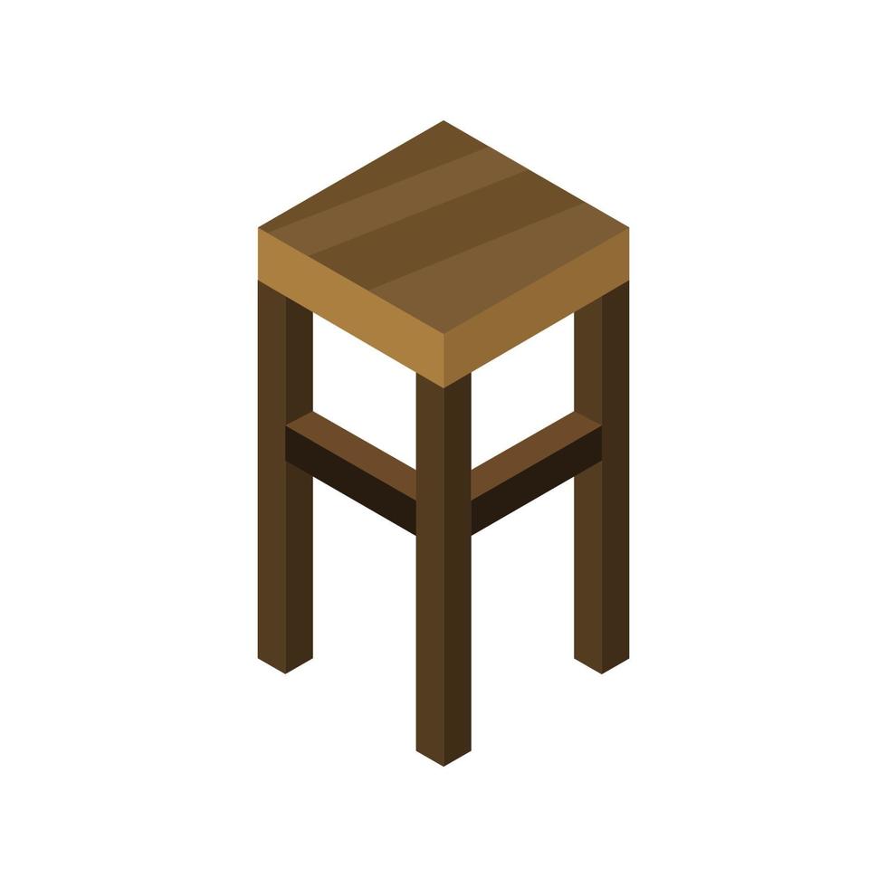Isometric Stool On Background vector
