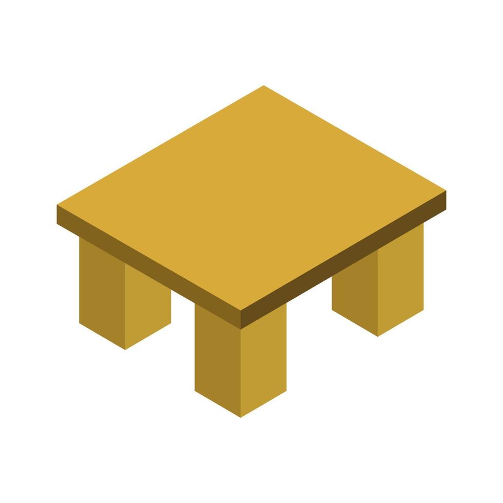 Isometric Coffee Table On Background vector