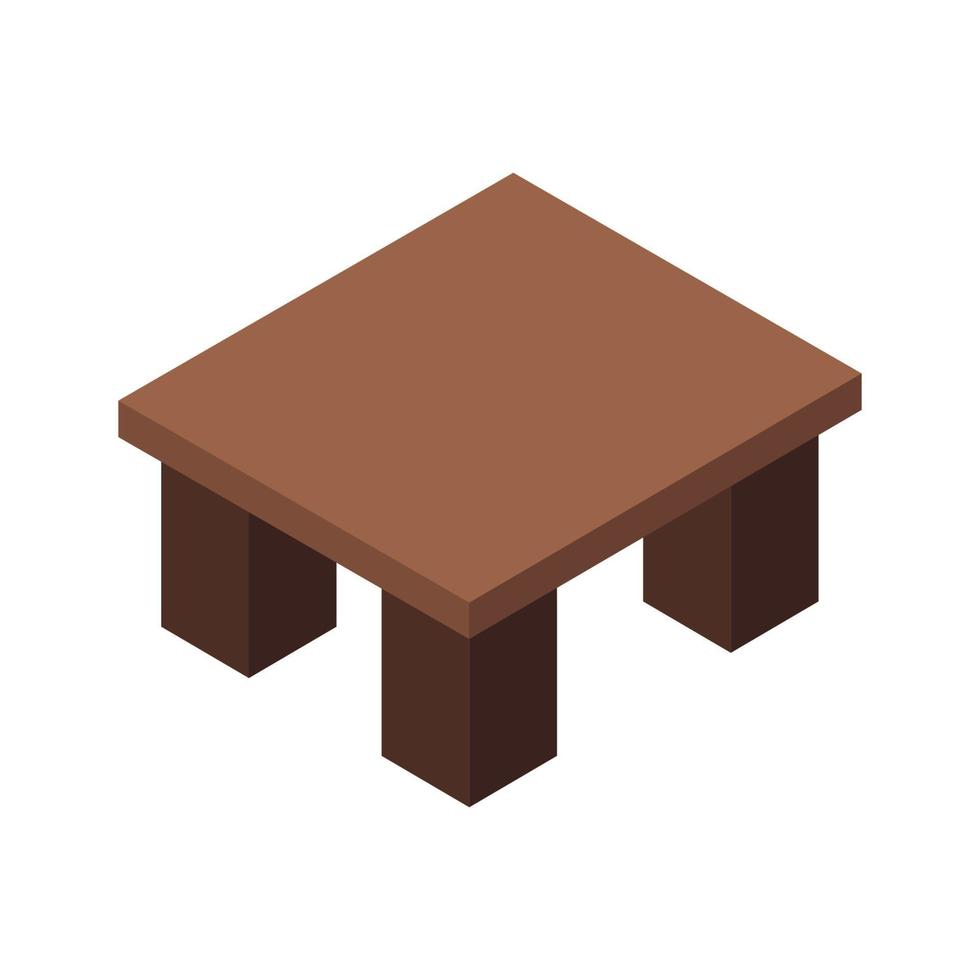 Isometric Coffee Table On Background vector