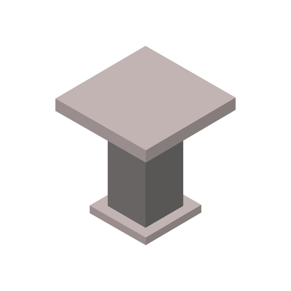 Isometric Coffee Table On Background vector