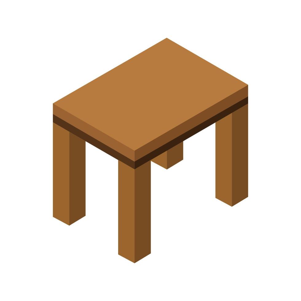 Isometric Coffee Table On Background vector