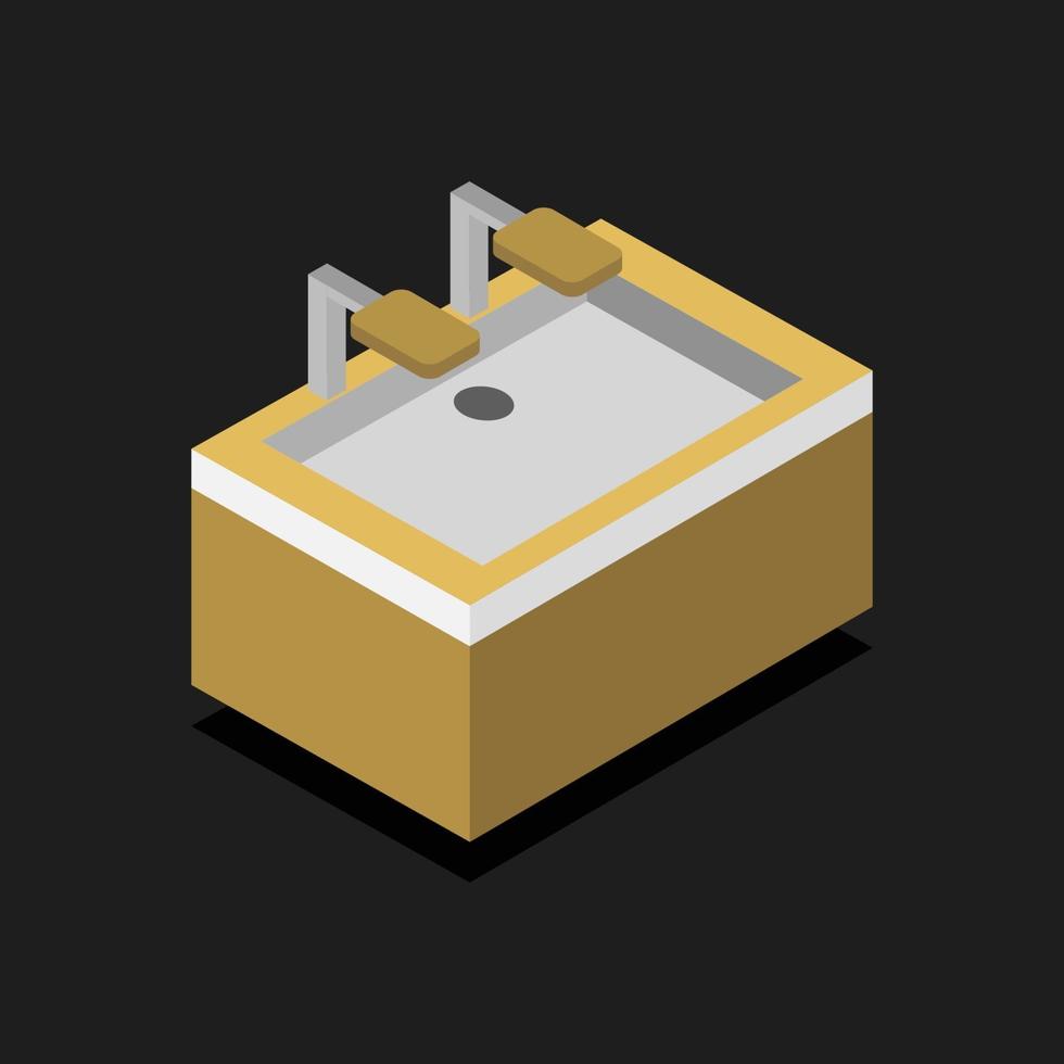 Isometric Sink On Background vector