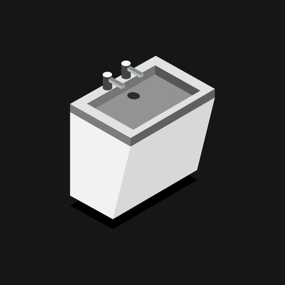 Isometric Sink On Background vector