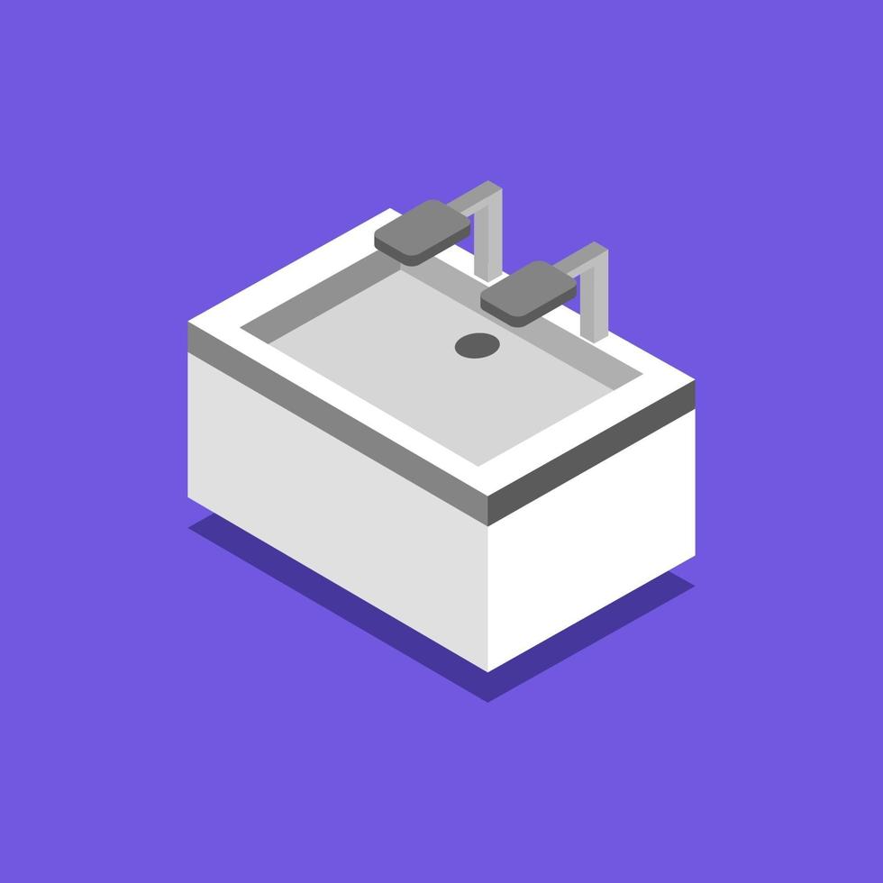 Isometric Sink On Background vector