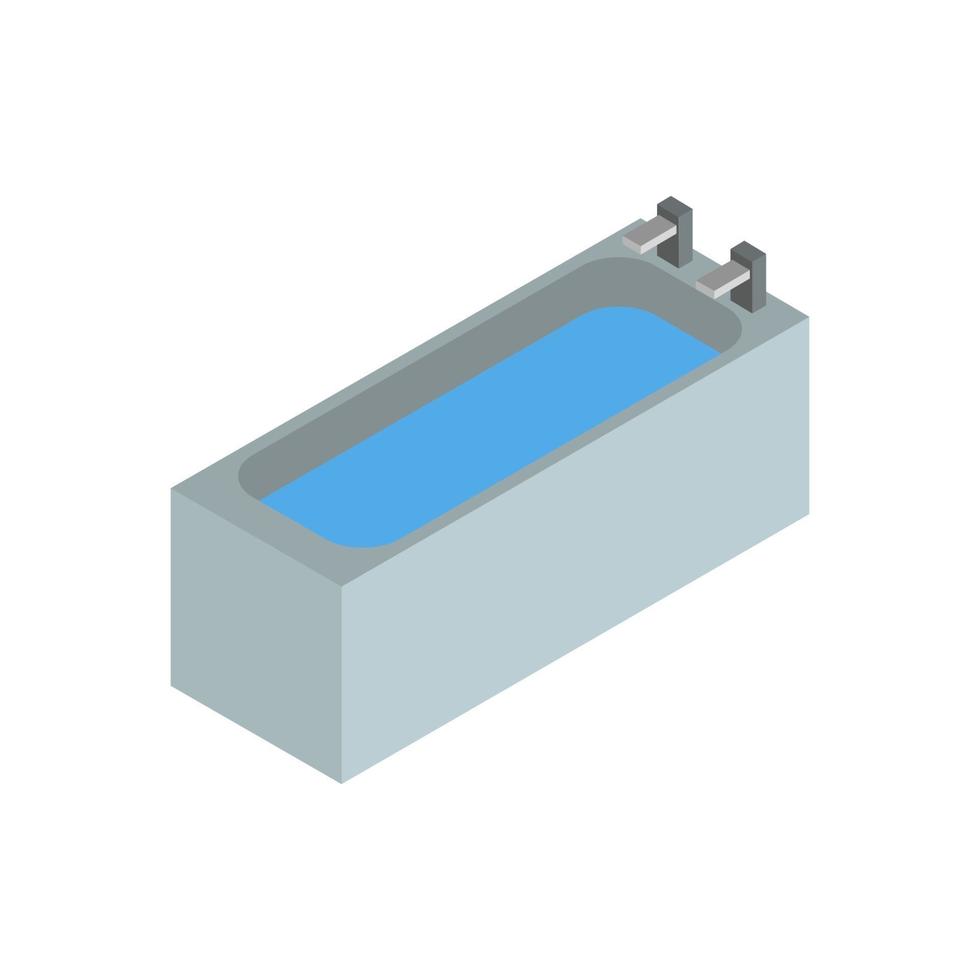 Isometric Bathtub On Background vector