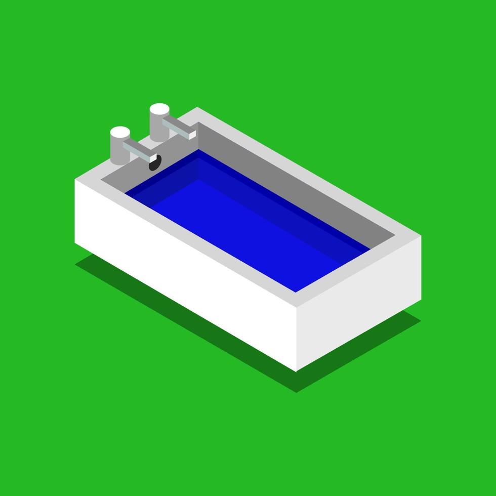 Isometric Bathtub On Background vector