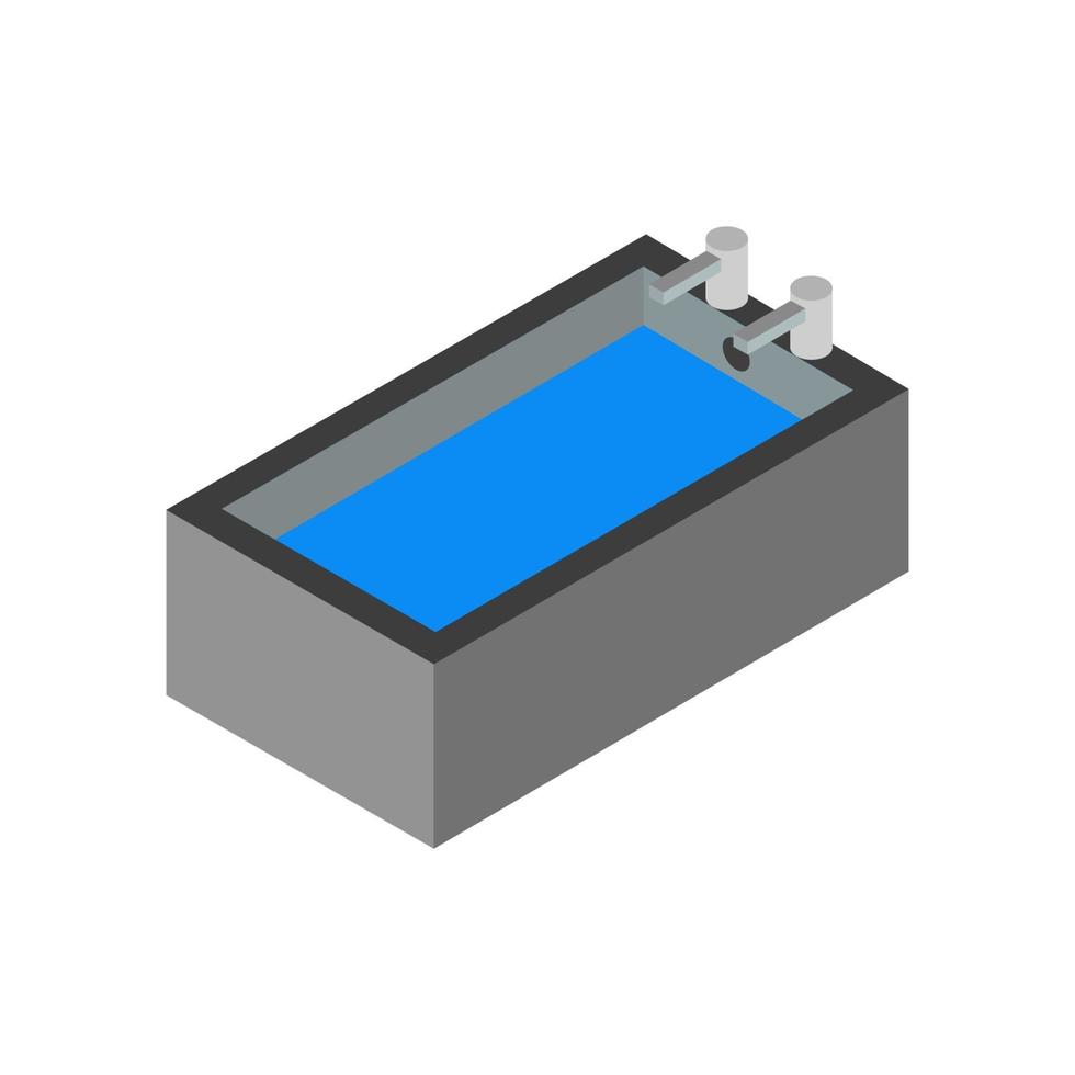 Isometric Bathtub On Background vector