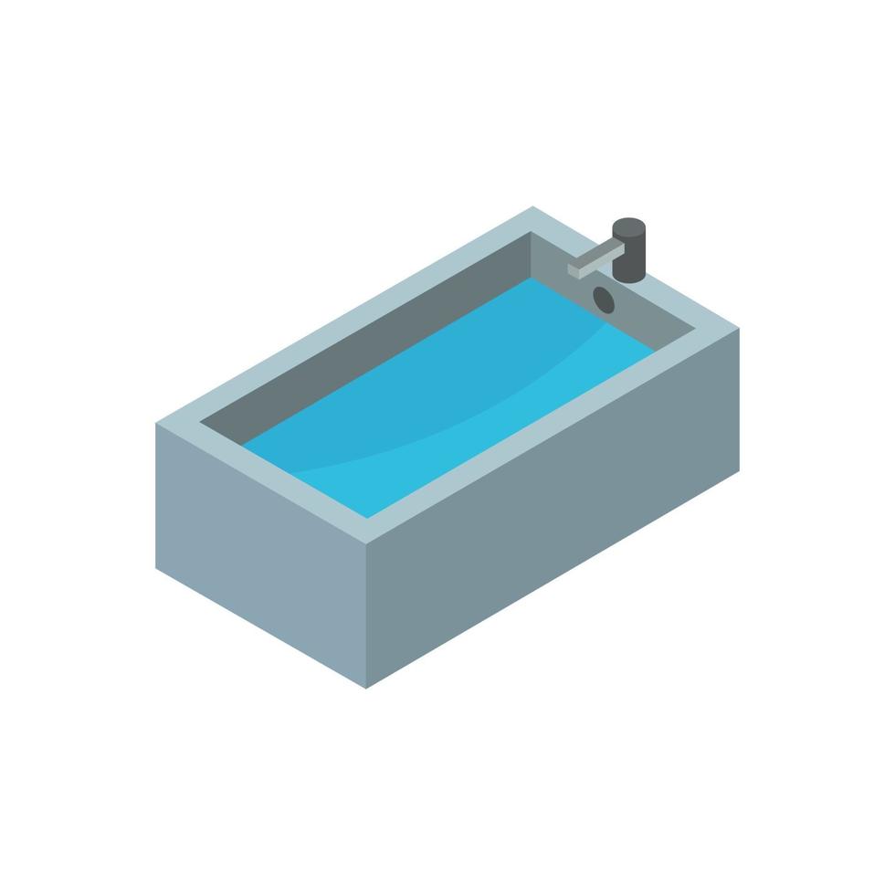 Isometric Bathtub On Background vector