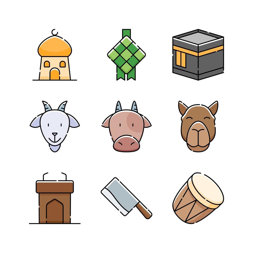 Eid Al-Adha Icon Set vector