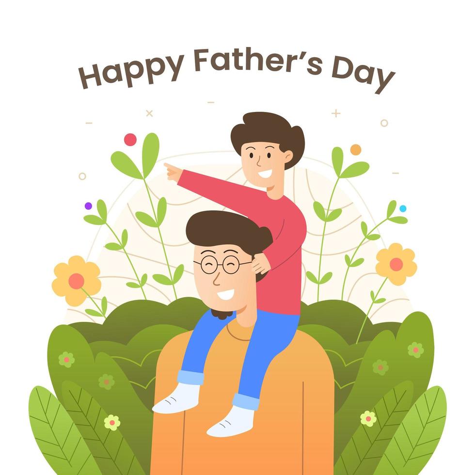 feliz dia del padre con la celebración del hijo vector