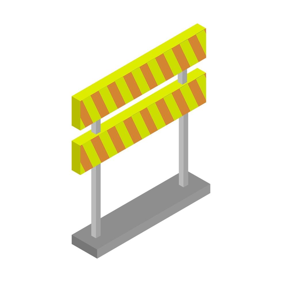 Isometric Roadblock On Background vector