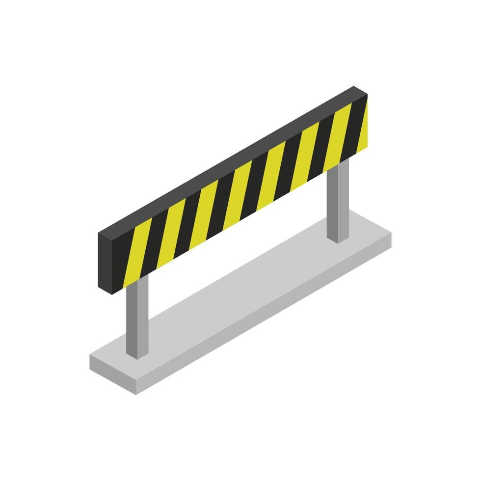 Isometric Roadblock On Background vector