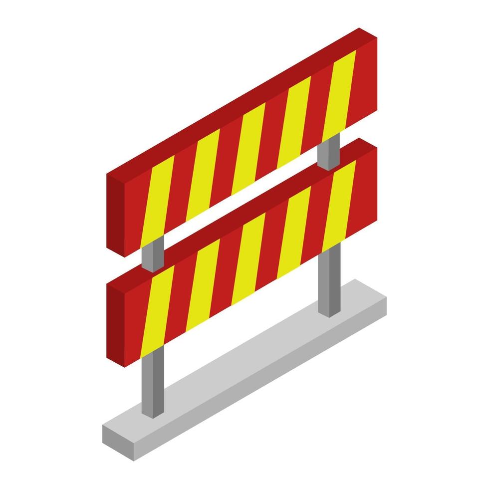 Isometric Roadblock On Background vector