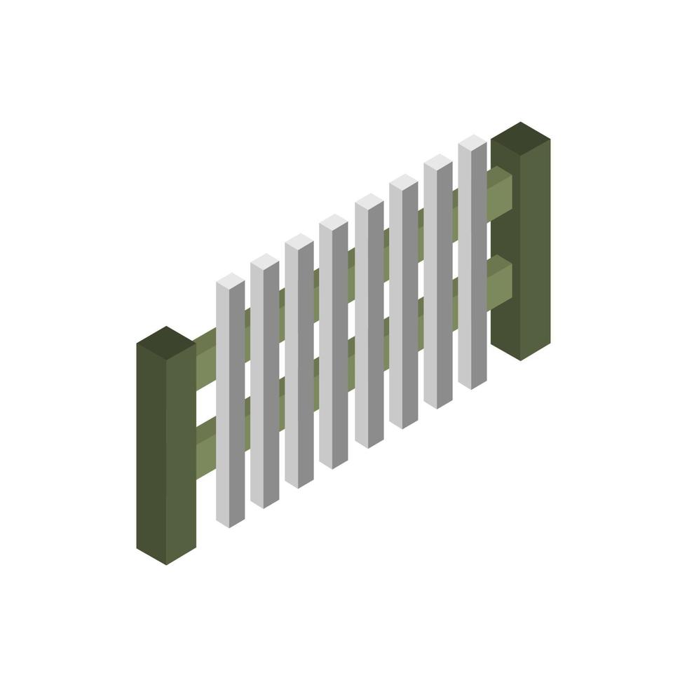 Isometric Fence On Background vector