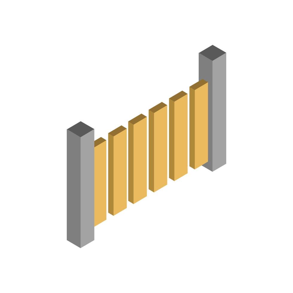 Isometric Fence On Background vector