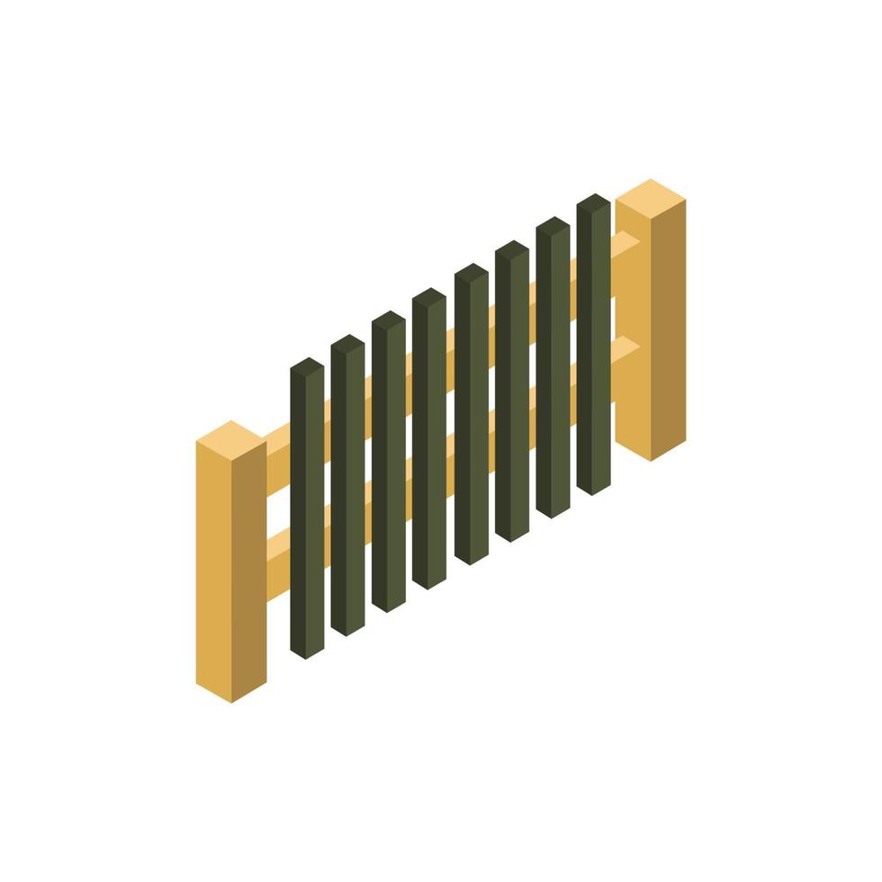 Isometric Fence On Background vector