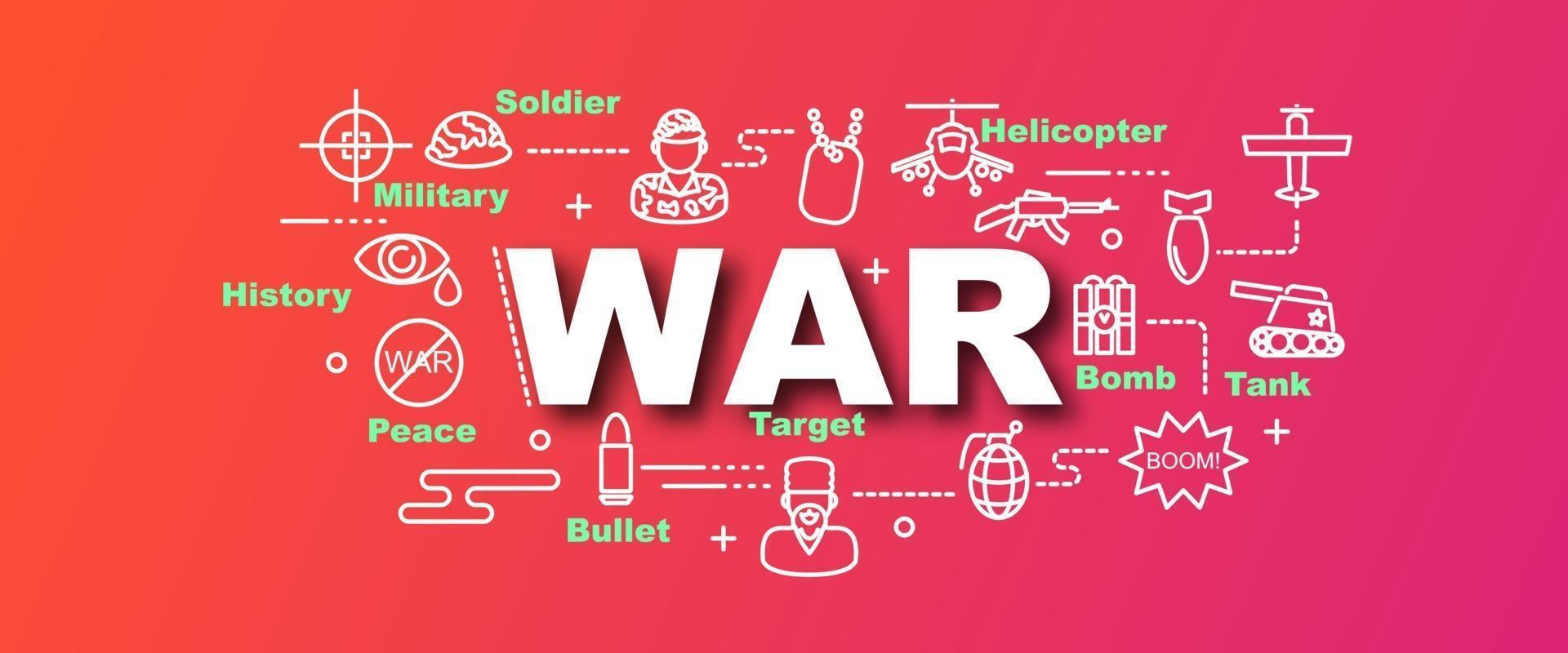 War vector trendy banner