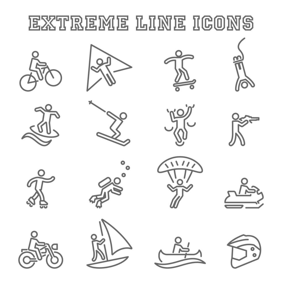Extreme line icons vector