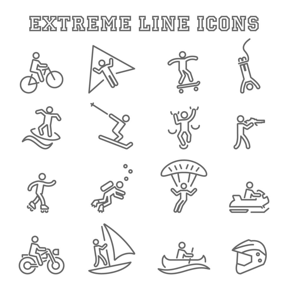 iconos de línea extrema vector