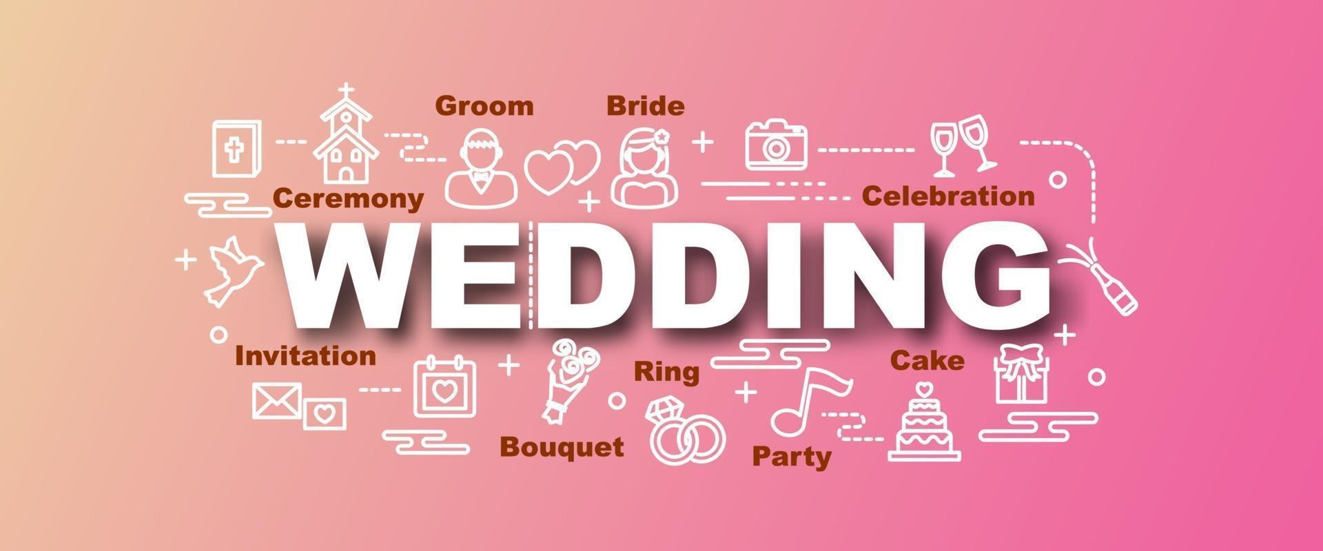 Wedding vector trendy banner