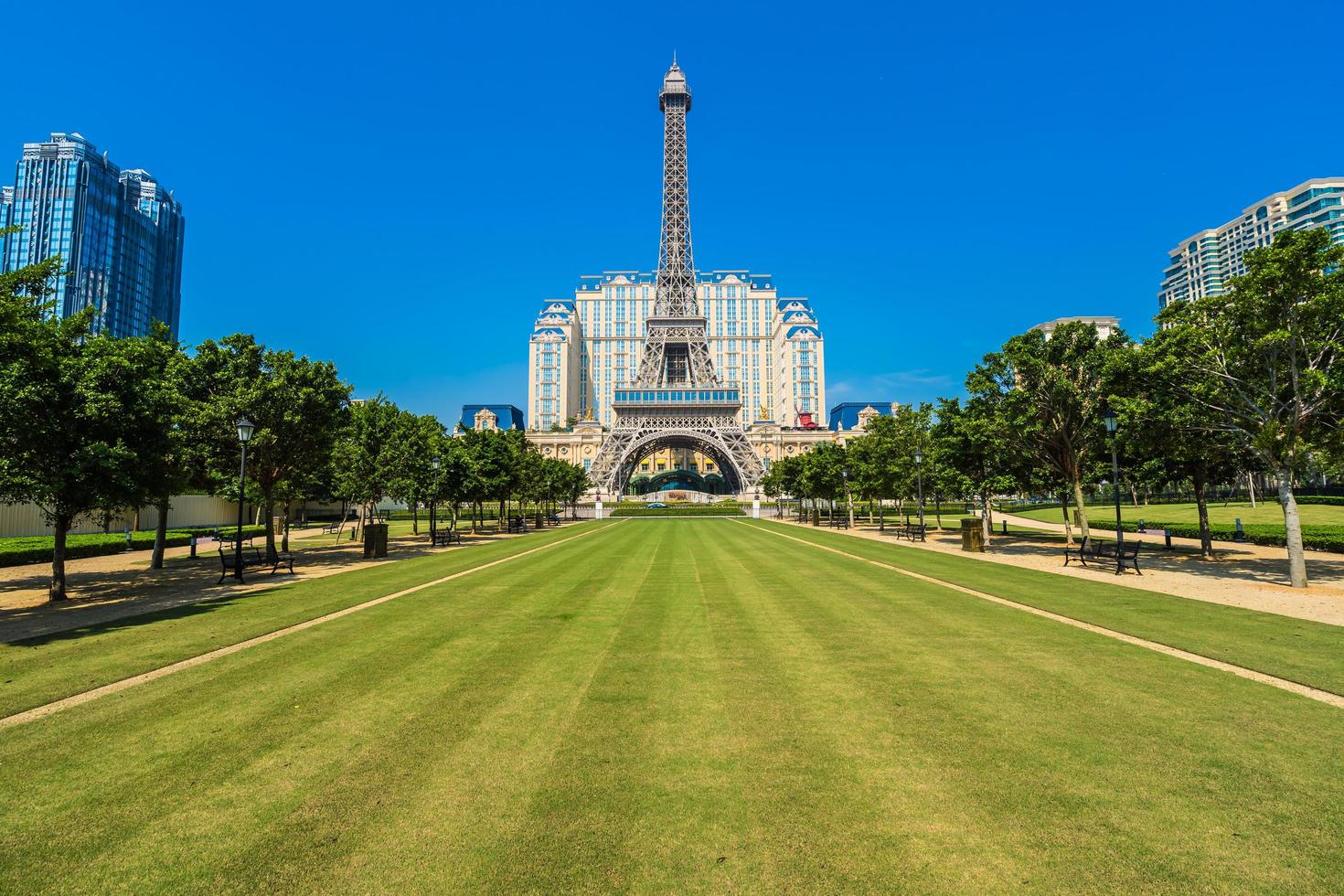 Eiffel tower landmark of Parisian Hotel and Resort in Macau city, China photo