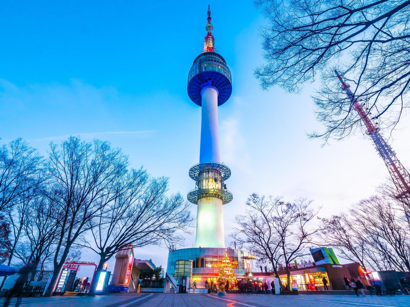 N Seoul tower on Namsan mountain, landmark of Seoul, South Korea photo