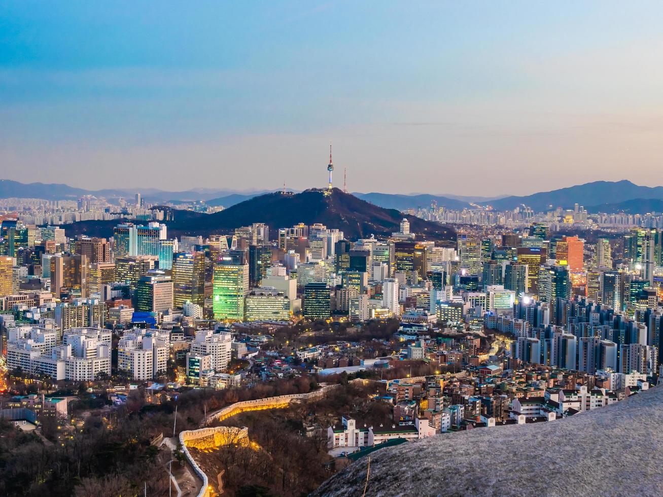 Cityscape in Seoul city, South Korea photo