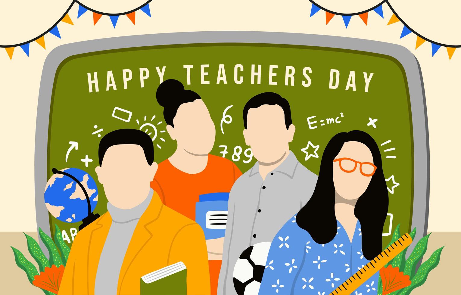 Happy Teachers Day Celebration vector
