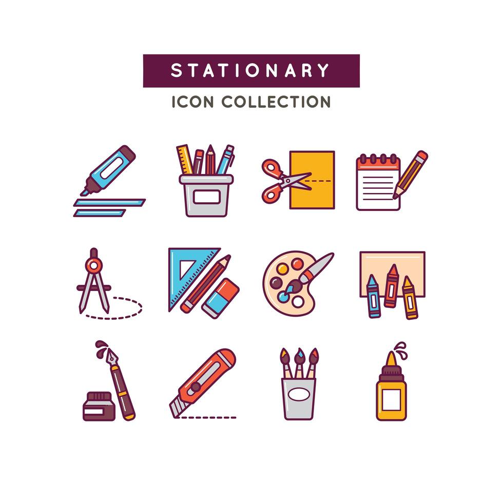 Icon Set for School Supplies vector