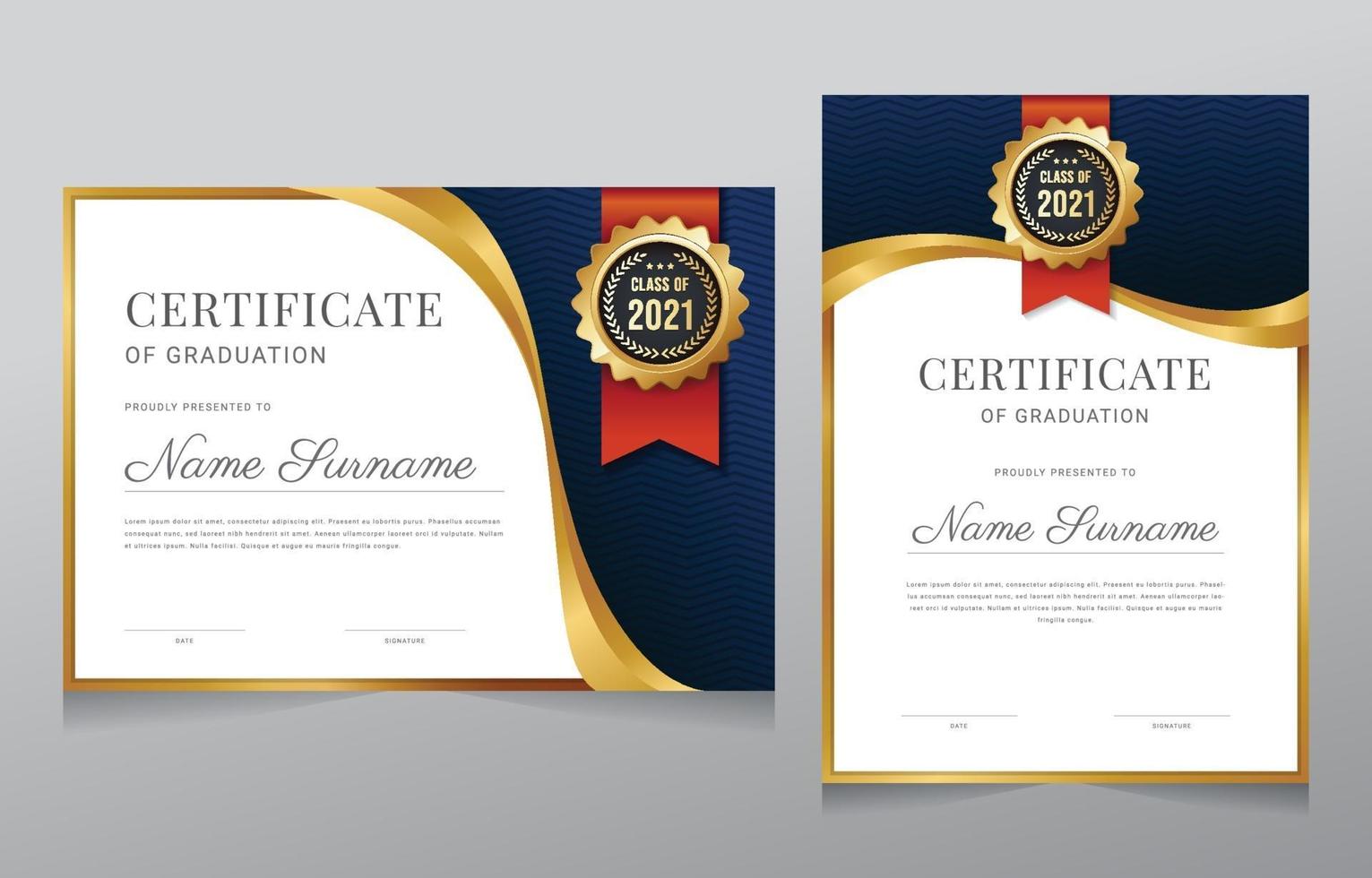 Graduation Certificate Template vector