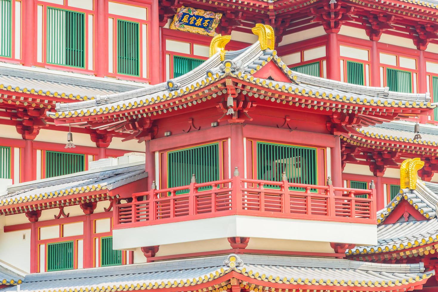 Beautiful Buddha tooth temple in Singapore photo